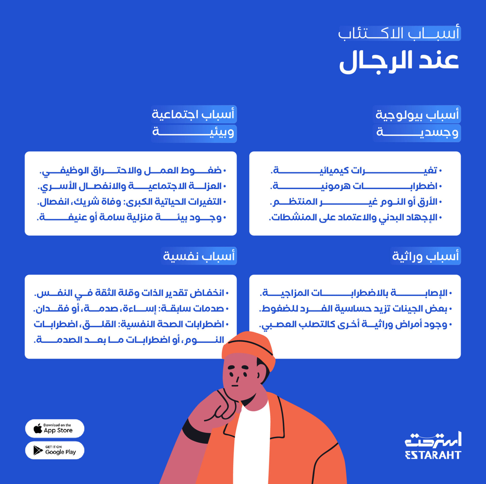 أسباب الاكتئاب عند الرجال 
